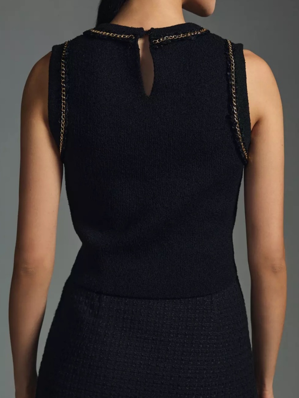 Endless Rose Gold Trimmed Sweater Tank - Picture 2 of 8
